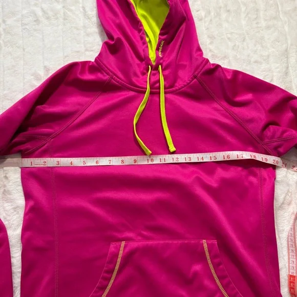 Reebok Women's Pink Neon Trim Hoodie Athletic Sweatshirt Size M - Picture 5 of 6